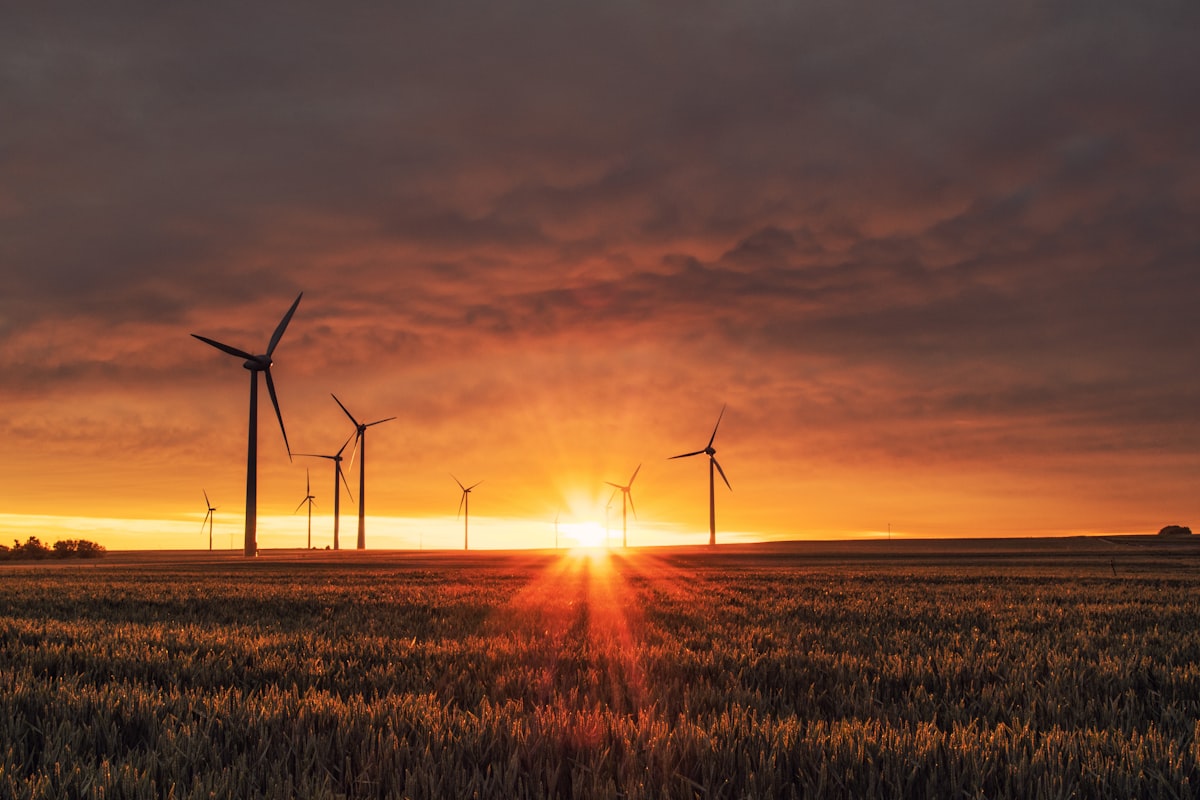 Wind turbines and solar panels — renewable energy infrastructure